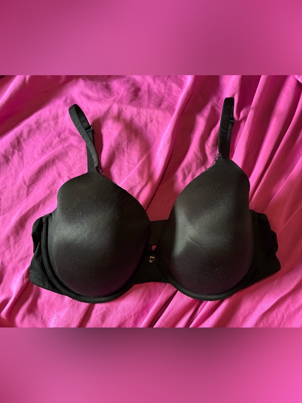 victoria's secret lined perfect coverage underwire black bra 34DD